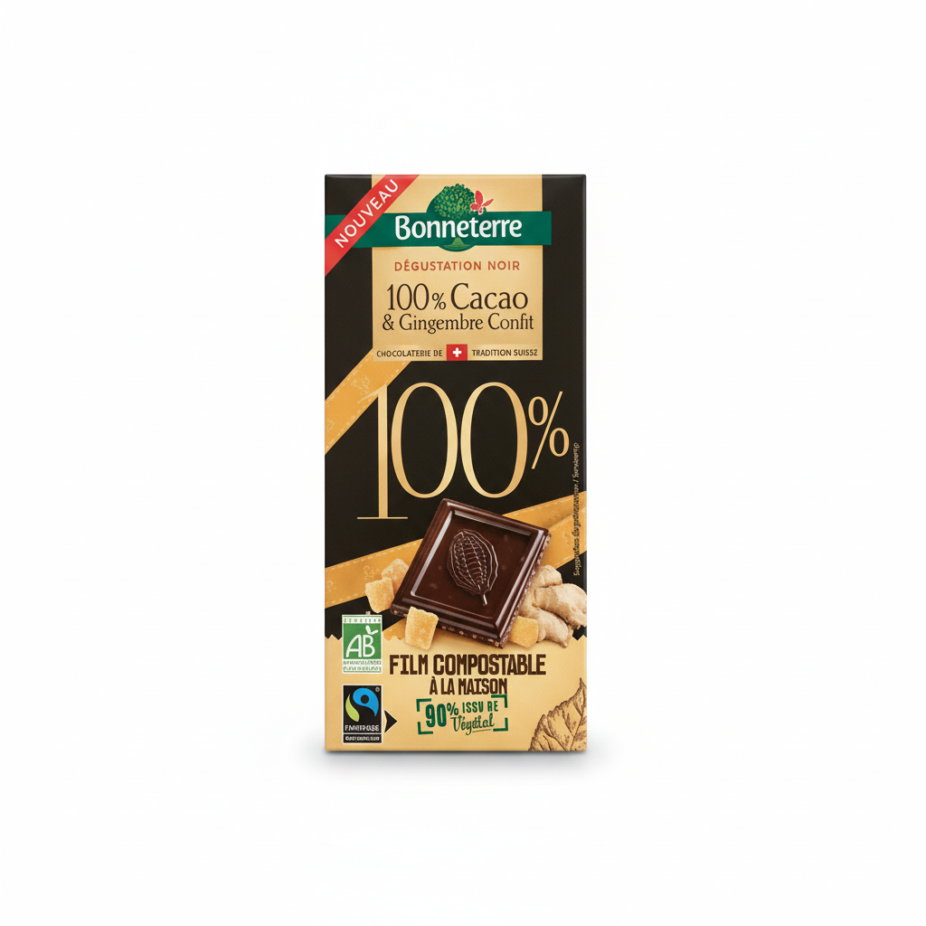 Chocolat noir au gingembre 100% bio