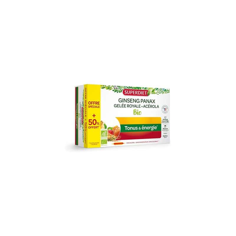 SUPERDIET -- Ginseng bio + 50% offert !
