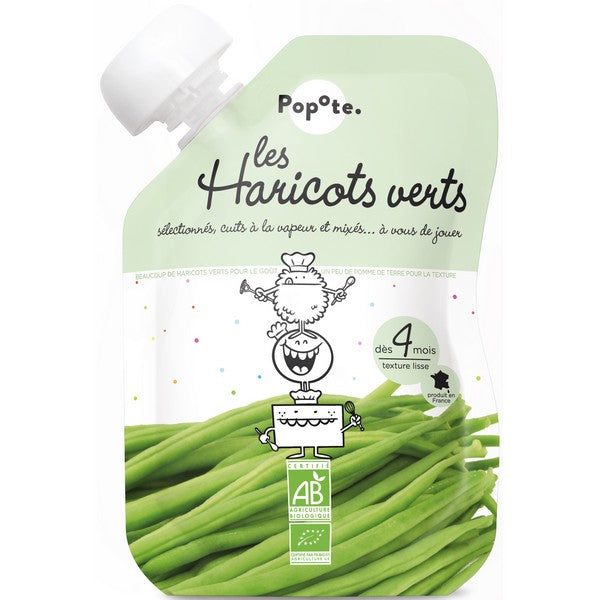 Popote -- Gourde compote haricot vert bio - 120 g