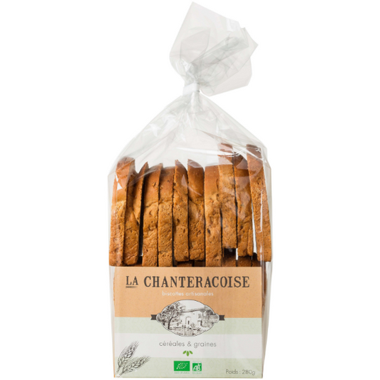 La Chanteracoise -- Biscottes bio aux céréales et graines - 280 g