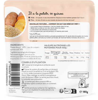 Popote -- DDM 28.05.2025 Les moulinés patate douce quinoa - 180 g